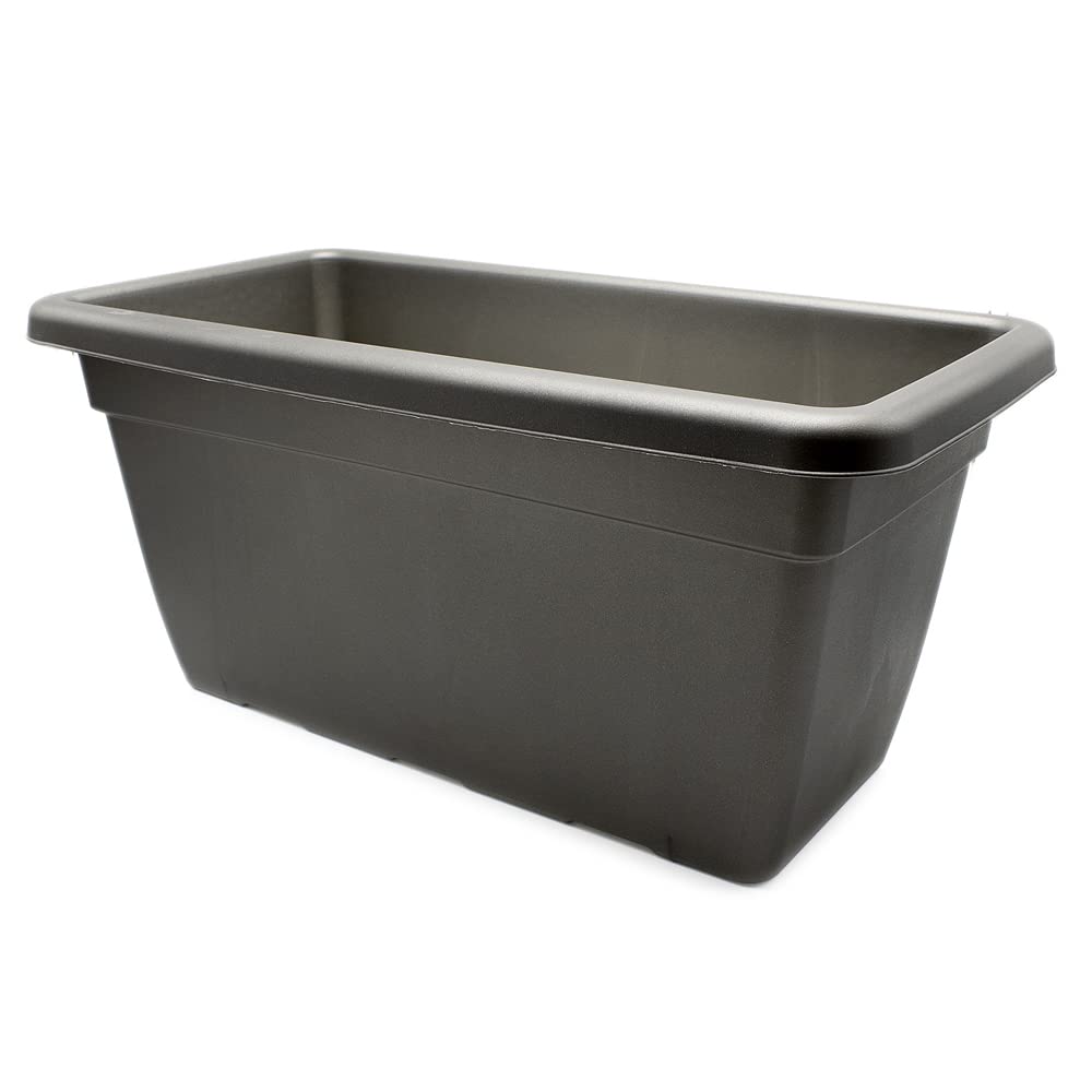 CABLEPELADO Jardinera Alta, Jardinera para balcón, Macetero Rectangular, Maceta Rectangular, Apto balcón, jardín, Patio, Interior o Exterior, 60 cm Ancho x 27.5 cm Altura, Plástico, Negro