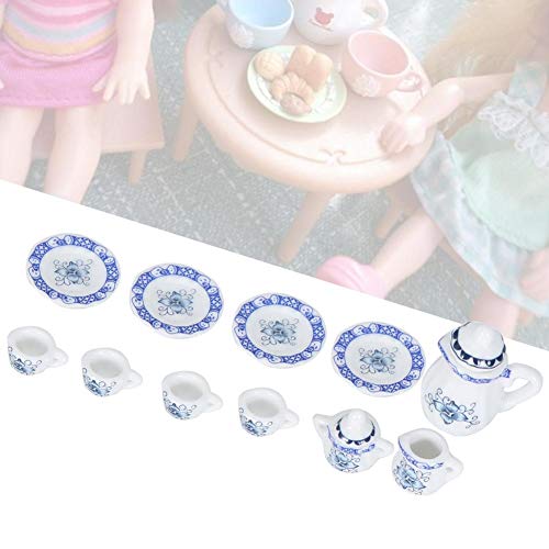 1:12 Puppenhaus Zubehör, 15 stücke Mini Porzellan Blume Teetasse Set Puppenhaus Dekor Küche Miniatur Simulation Möbel… – Bild 3