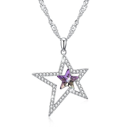 Collier de clavicule argent 925 et cristal, bijou anti-allergie femme