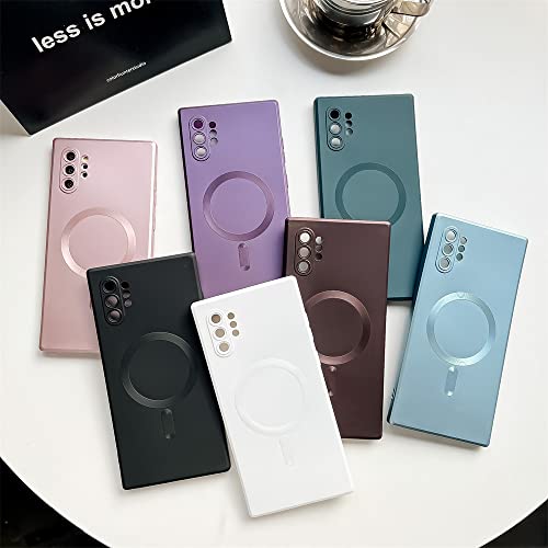 Doowear Galaxy Note 10+Plus Case Magnetic [Support Magsafe Charger] Wireless Anti-Scratch Shockproof Full Camera Protection Slim Silicon Phone Cover Case for Samsung Galaxy Note 10 Plus 6.8"-Pink