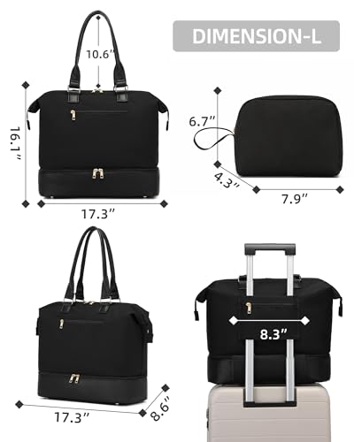 Weekender Bags for Women, Large Duffle Travel Tote Bag with Shoe Compartment,Personal Item Carry On Overnight Hospital Bag2