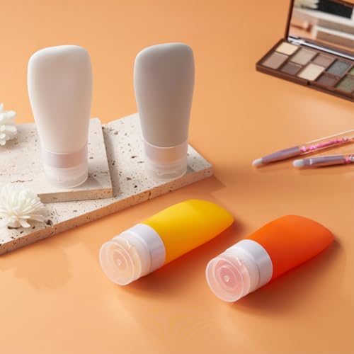 Image of INSFIT Travel Bottles for Toiletries, TSA Approved 3oz Travel Size Containers, BPA Free Leak Proof Squeezable Silicone Tubes for Shampoo Conditioner Lotion Body Wash with Labels