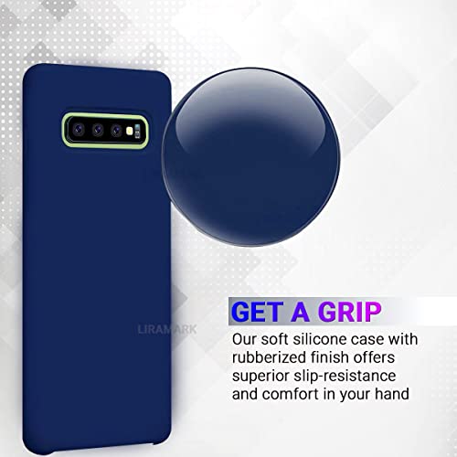 Image of LIRAMARK Liquid Silicone Soft Back Cover Case for Samsung Galaxy S10 Plus / S10+ (Blue)