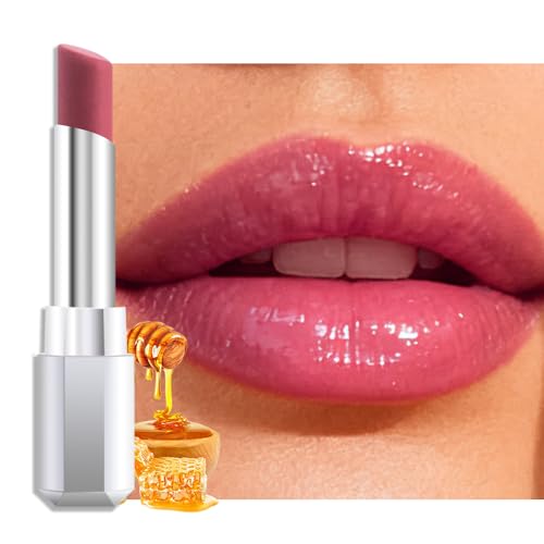 Image of Rose Honey Lipstick Tinted Lip Balm - Shine Moisturizing Lipstick for Women, Natural Nourishing Hydrating Lip Color Gloss Stain for Dry Lips, Tint Sheer Lightweight Makeup, Vegan - 1Pc #05 Rose