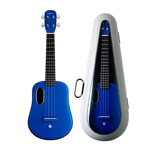 LAVA U Kohlefaser Ukulele mit Effekten Tenor Reise Ukulele mit Case Pick und Aufladekabel (FreeBoost, Sparkle Blau, 26 Inch)
