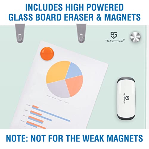 Magnetic Glass Dry Erase Board - 36 X 24 Inches Wall Mounted Glass Whiteboard, Large Frameless Glass White Board For Office, Home & School, Tsj Office #TOP4