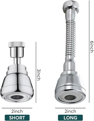 Image of Kitchen Faucet Aerator - 360 Rotatable, 3 Flow Modes, Anti-Splash, Water Saving Sink Faucet (Big+Medium-Both, 2)