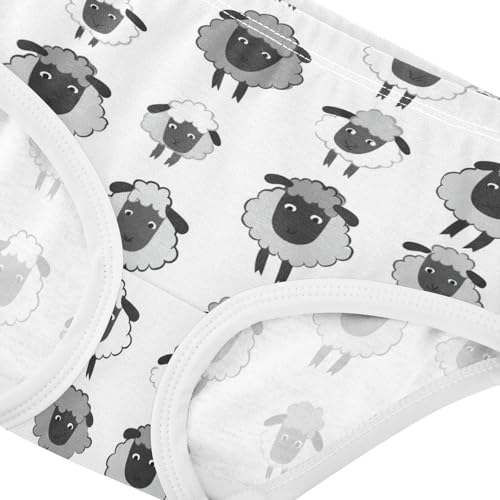 Joisal Cotton Girls Underwear Toddler Cute Black Gray Sheep White Cute Panties Girl Personalized Briefs Undies Kids 2t4