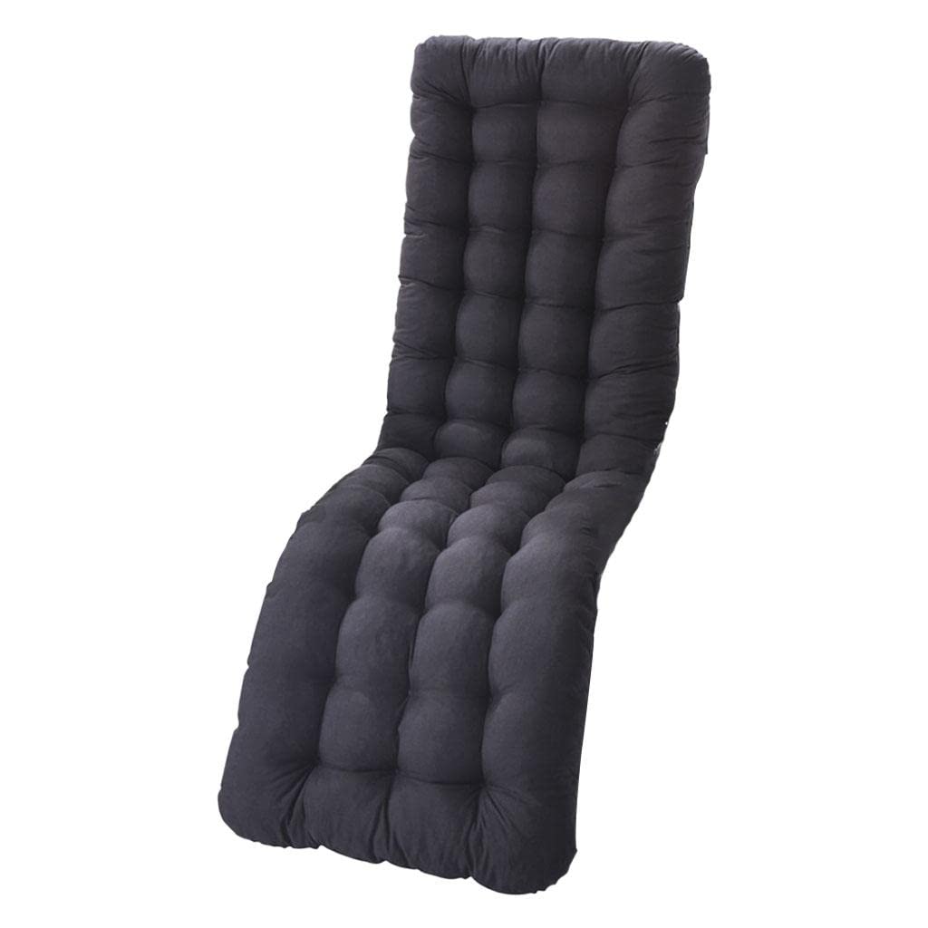 Comfortable Polyester Garden Recliner Cushion Thickened Mat Outdoor Indoor Black A-image-20