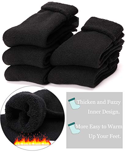 EBMORE Women Wool Socks Winter Warm Hiking Thick Thermal Cozy Boot Crew Comfy Socks 5 Pairs for Ladies
