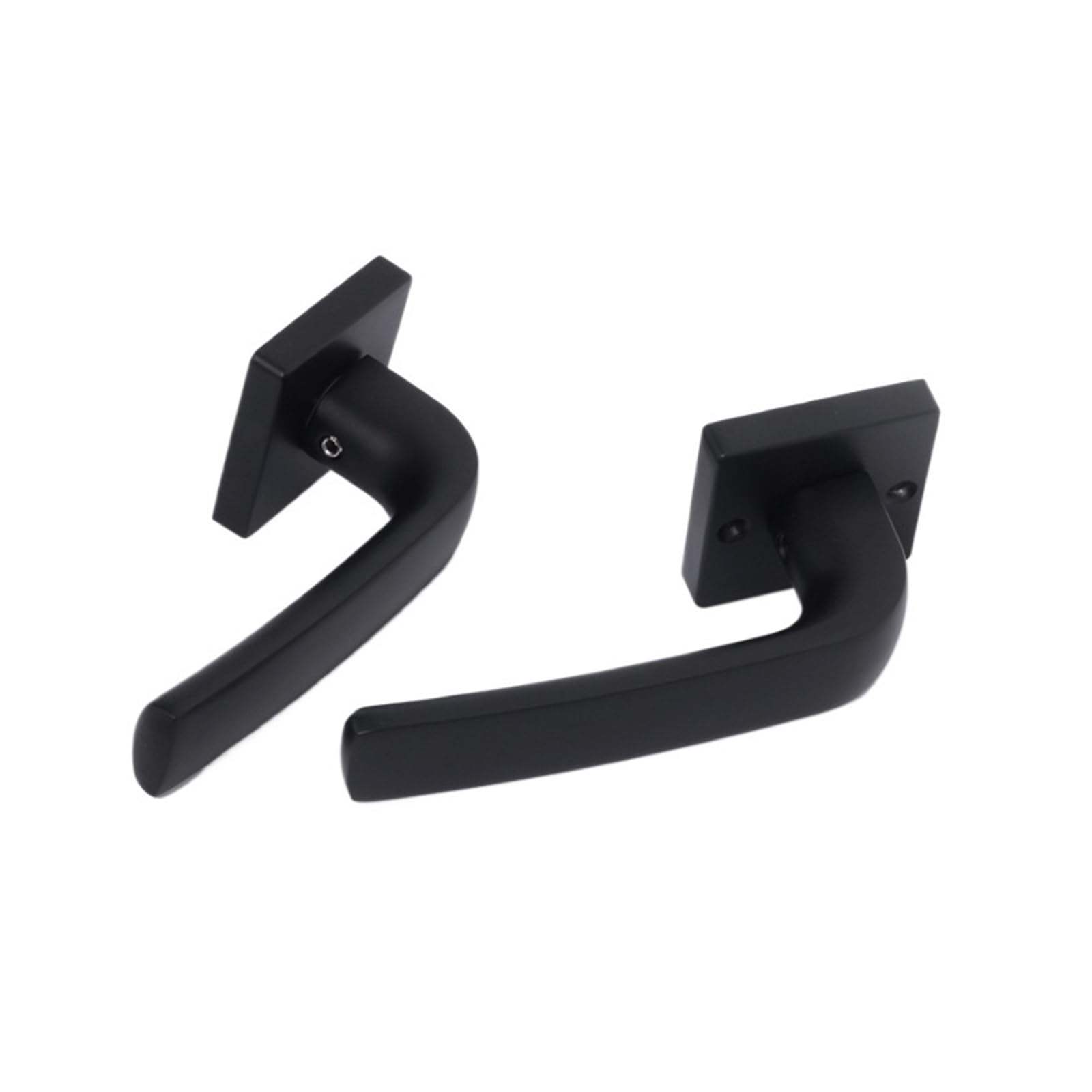 NYRXRYTCA Engineering Aluminum Alloy Split Lock Silent Door Handle Bedroom Conjoined Bathroom Black Kitchen Wooden Door Handle(05 613 58 reverse insertion)