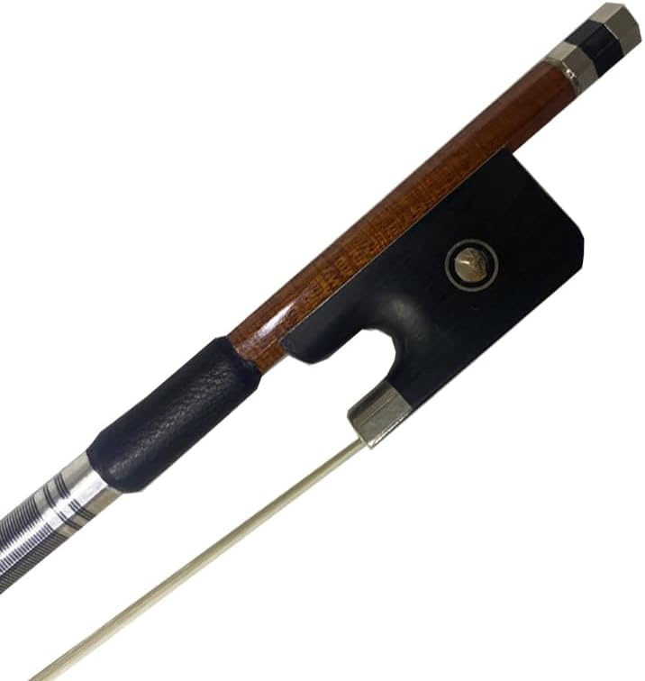 1pc of hybrid carbon fiber cello bow white horse hair 4/4 nickel silver ebony frog for adult outside is wood