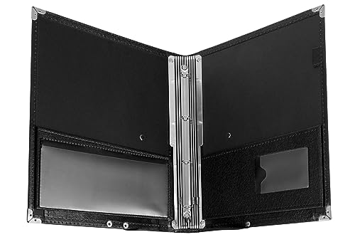 Classic Cantabile Deluxe Carpeta Coral para Partituras hasta DIN A4, cuero sintético, con bolsillo interior, separadores y esquinas protectoras, color negro.