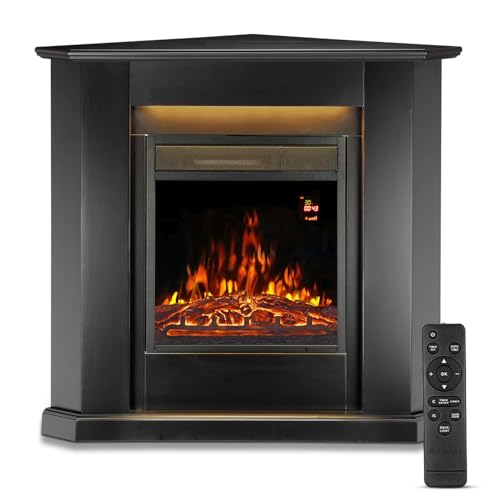 Juskys Elektrokamin 1000/2000 W mit Heizung, Kaminfeuer...