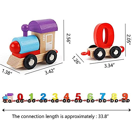 FAMOUS QUALITY Wooden Learning Toy Numbers Educational Play Train with Sliding Wheels, Pre School Learning Game for Kids 3 Years & Above