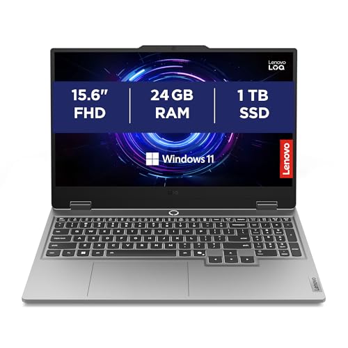 Lenovo LOQ 15IRX10 Gaming Laptop - NVIDIA GeForce RTX 5050 8GB GDDR7, Intel Core i5-13450HX, RAM 24GB, 1TB SSD, Display 15.6" FHD (1920x1080) 144Hz, Windows 11 Home, White Backlit Keyboard - Luna Grey