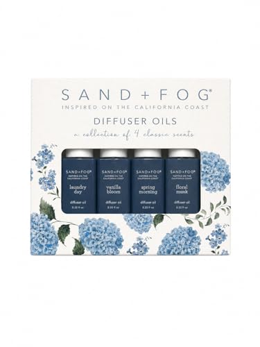 Image of Sand + Fog Diffuser Oils Gift Set, 4 Pack, 0.33 fl oz Each (Laundry Day, Vanilla, Spring Morning, Floral)