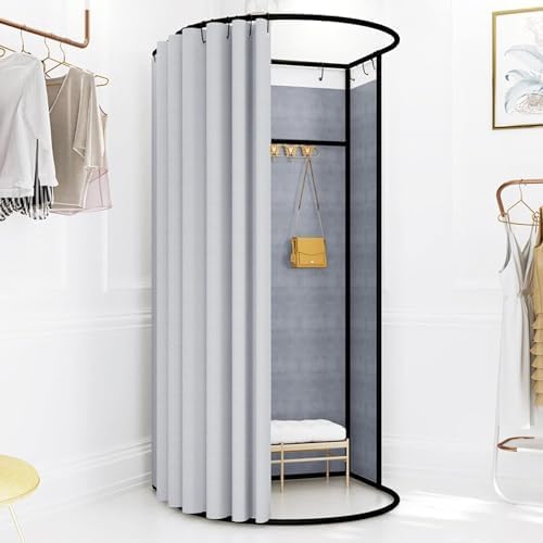 Cabine d'essayage en U pour magasin de vêtements structure stable et rideau occultant amovible