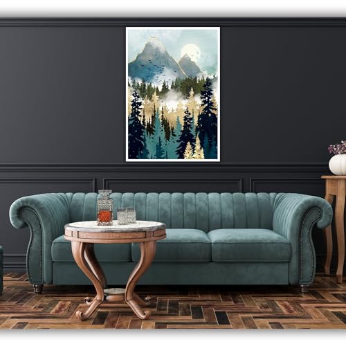 Affiche et impression de pins abstraits sur toile géante, décoration murale nature 70x100cm