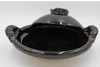 伊賀焼土楽 口付黒鍋 8寸 土鍋 口付黒鍋（8寸） - 土楽 | 伊賀の里の土楽窯