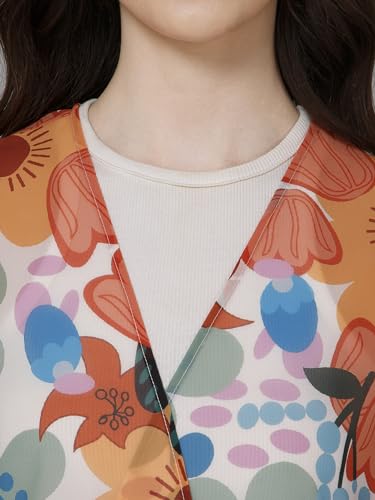 Image of PURYS Floral Print Shrug for Women | Lightweight Georgette Kimono| Versatile Casual Shrug for Layering and Summer Fashion