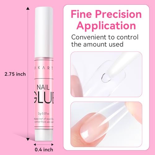 Makartt Nail Glue Extra Strong for Nail Tips, 5s Dries Quickly, 10Pcs Press on Nail Glues for Acrylic Nails and Broken Nails, Professional Super False Nail Glue Long Lasting, No Nail Lamp Needed