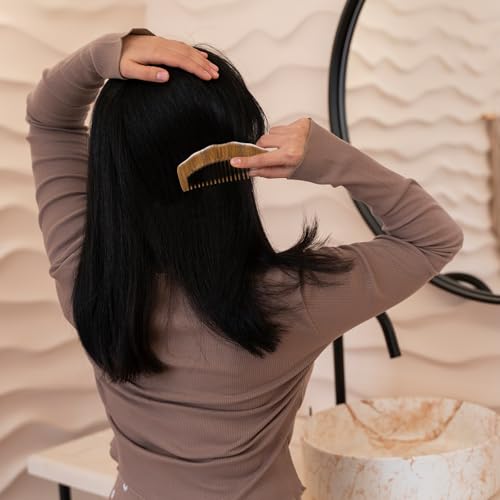 Peine de madera de sándalo antiestático para cabello miniatura 7