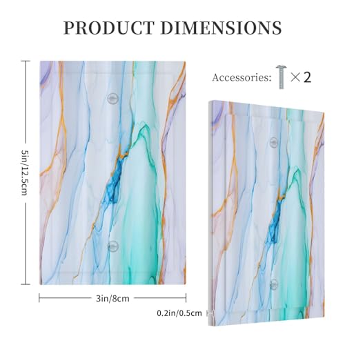 Decorative Light Switch Plate Covers Modern Ink Blue Green Marble Texure 1 Gang No Device Single Blank Outlet Covers Wall Plate Light Switch Cover Plate for Kitchen Bathroom Decor