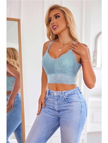 Image of Avidlove Lace Bralette for Women V Neck Camisoles Racerback Adjustable Strap Crop Top