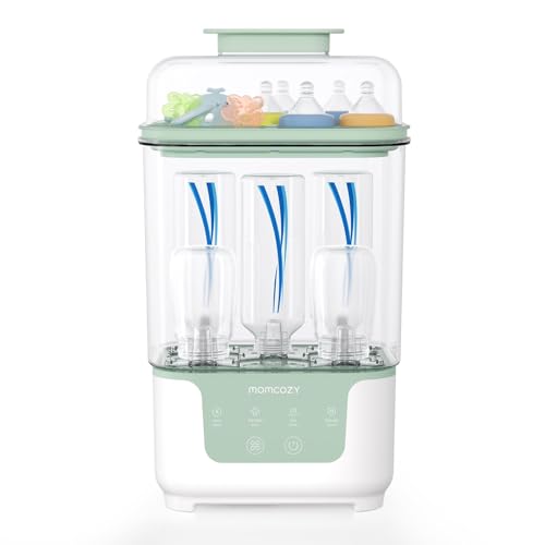 Momcozy Sterilizzatore e Asciugatrice per Biberon, Capacità 6 Biberon, Sterilizzatore Compatto 4 in 1 per Biberon, Parti per Tiralatte e Articoli Essenziali...