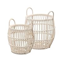 Amazon.co.jp: サンフラワーラタン バスケット ホワイト 幅44×奥行き44