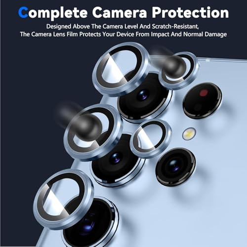 Image of PACK OF 2 Camera Lens Protector for SAMSUNG GALAXY S25 ULTRA TITANIUM BLUE HD Clear Camera Lens, Case Friendly, Scratch Resistant Lens Cover, Full Coverage Camera Guard, Heavy Duty Camera Protector SET OF 2