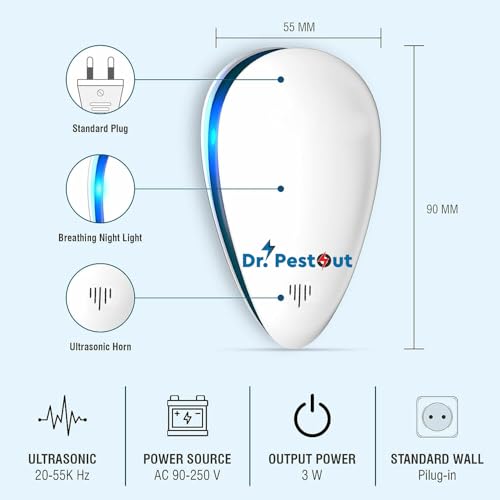 Image of 2025 Ultrasonic Electric Pest Repellent Machine to Repel Lizard,Rat,Cockroach,Mosquito,Home Pest &Rodent Repelling Aid for Reject Ants for Reject Insect Mosquito Killer Machine (PacKkkkk OffF-002)