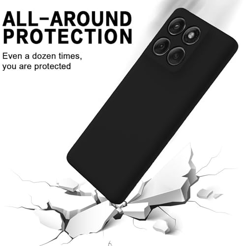 Image of FIRST MART Matte Silicone Back Cover for Motorola Edge 60 Pro - Black