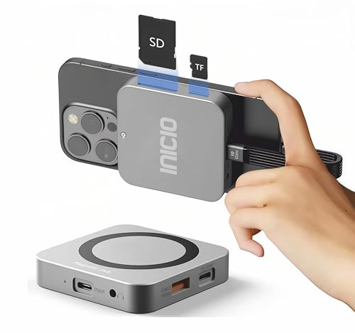 Image of INICIO Magnetic M.2 2230 NVMe SSD Enclosure MagSafe Hub (NO SSD) USB C 3.2 Gen2 4K HDMI SD TF Card Reader PD100W 10Gbps Adapter for iPhone 17 16 15 Pro Max ProRes MacBook iPad Pro Air S26 S25 Android
