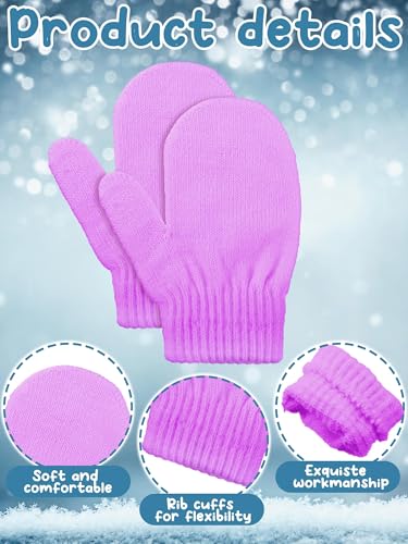 Image of Boao 5 Pairs Toddler Mittens Magic Stretch Black Kids Winter Knitted Gloves Multicolor Newborn Warm Gloves for Boys and Girls