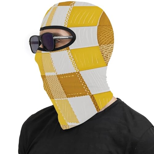 Balaclava para Hombres Mujeres Blanco y Amarillo Impreso, Máscara Facial Térmica para Invierno, Protección contra Frío y Viento, Ideal para Esquí, Motocicleta y Actividades al Aire Libre miniatura 4