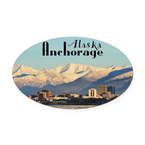 CafePress Anchorage Euro Oval Car Bumper Magnet