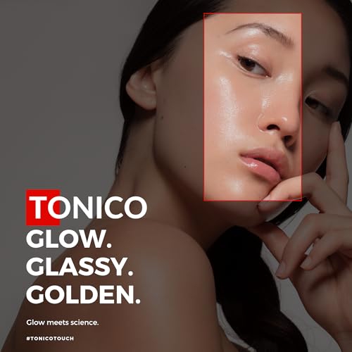 Image of Tonico Glycolic Acid 7% Exfoliating Glow Toner for Face & Body | Pore Minimizer, Strawberry Legs, Dark Spots & Skin Brightening | Witch Hazel, Aloe Vera, Green Tea | 6.76 fl oz