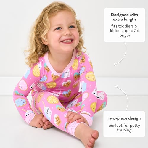 Little Sleepies Two-Piece Pajama Set for Boys & Girls, Soft Viscose from Bamboo Toddler Pajamas for Kids, Family Matching PJs4