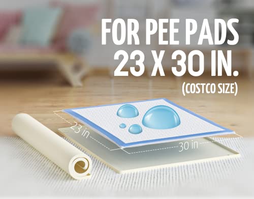Image of TidyFriend 2 Pk Pee Pad Holder Tray for 30 inch x 23 inch Pee Pads with Corner Lock Holes, Raised Edges, Non-Spill, Easy to Clean Silicone Dog Potty Tray Holder, for Indoor Floor Protection (Beige)