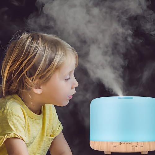 Retoo Difusor de Aroma, humidificador ultrasónico de aromaterapia, 500 ml, difusor de aceites con 12 Colores de luz LED, difusor de aceites Esenciales, lámpara de Fragancia para el Oficina, hogar - imagen 7