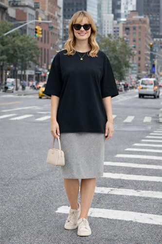 Image of ESTEEZ Womens Oversized Cotton High Low Tunic T-Shirt Dress