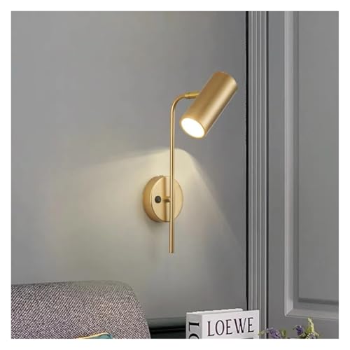 Luz de lectura LED E27 para dormitorio con interruptor y marco giratorio dorado 3