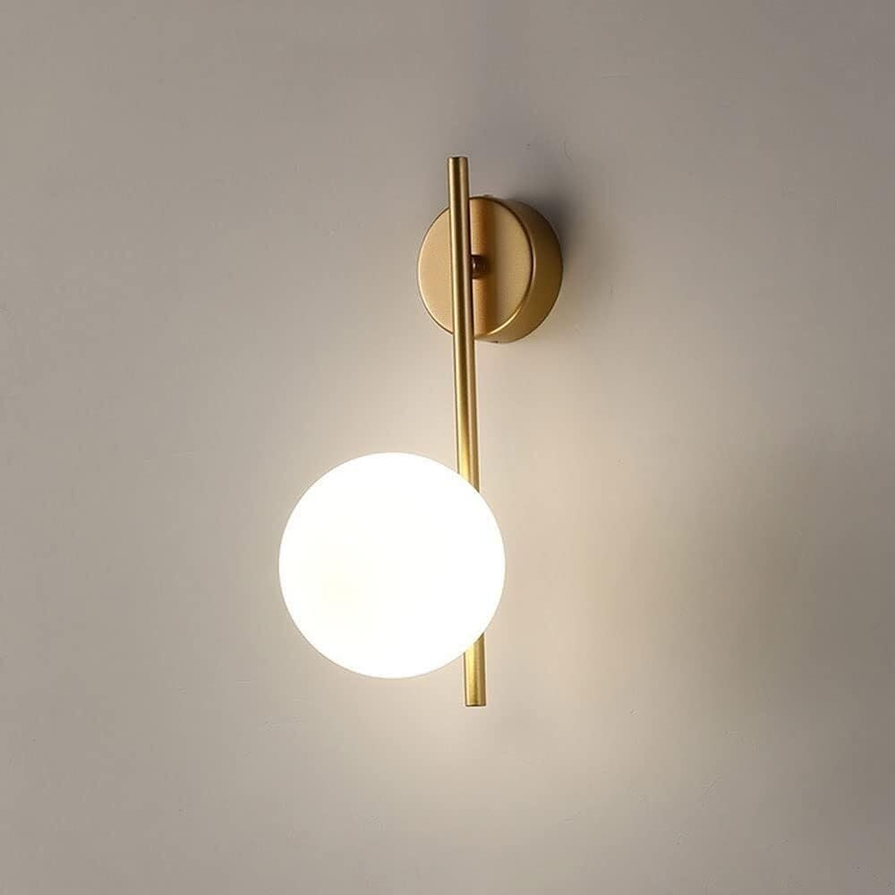Kinkiet do sypialni, oświetlenie wewnętrzne, sypialnia, przedpokój, nordycka minimalistyczna kryształowa kula lampa na stolik nocny, czytanie, salon i dekoracja