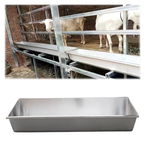 Comedero para ganado, comedero de heno grande para cabras, ganado, caballos, acero inoxidable impermeable, 7-30 galones, uso en granja al aire libre