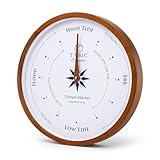 Tabic Planeteco Ocean Master Tide Clock - Stylish Home Decor Accessory with High-Low Tide Display - Elegant Wall Clock Design - Ideal for Planning Beach and Ocean Activities - Dark Stain