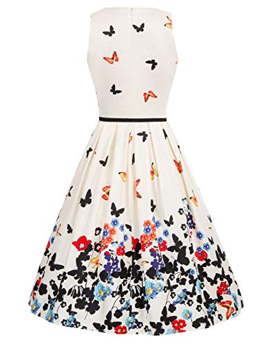 Belle Poque Women Sleeveless Butterfly Dress 50S Retro Dress Size M #TOP1