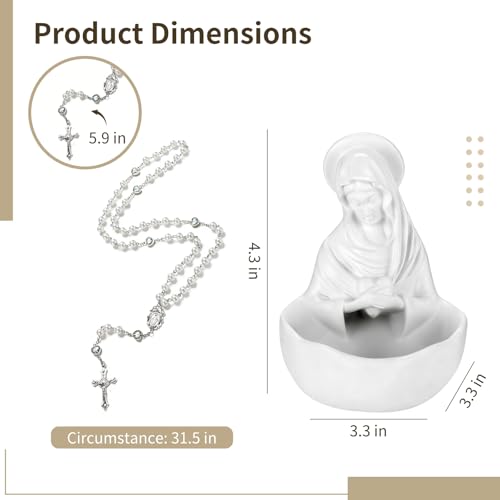 Estatuas Virgen María Nuestra Señora de la Gracia con Rosarios miniatura 4
