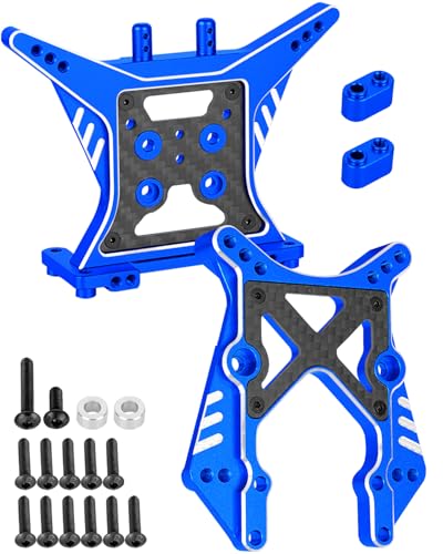 RCarmubWow RC Shock Towers Upgrades Part for 1/10 ECX 2WD Series RC Car,Alloy Aluminium Front Rear Shock Towers for Ruckus/Axe/Brutus/Circuit/AMP MT/AMP DB/AMP Crush/Torment,Navy Blue
